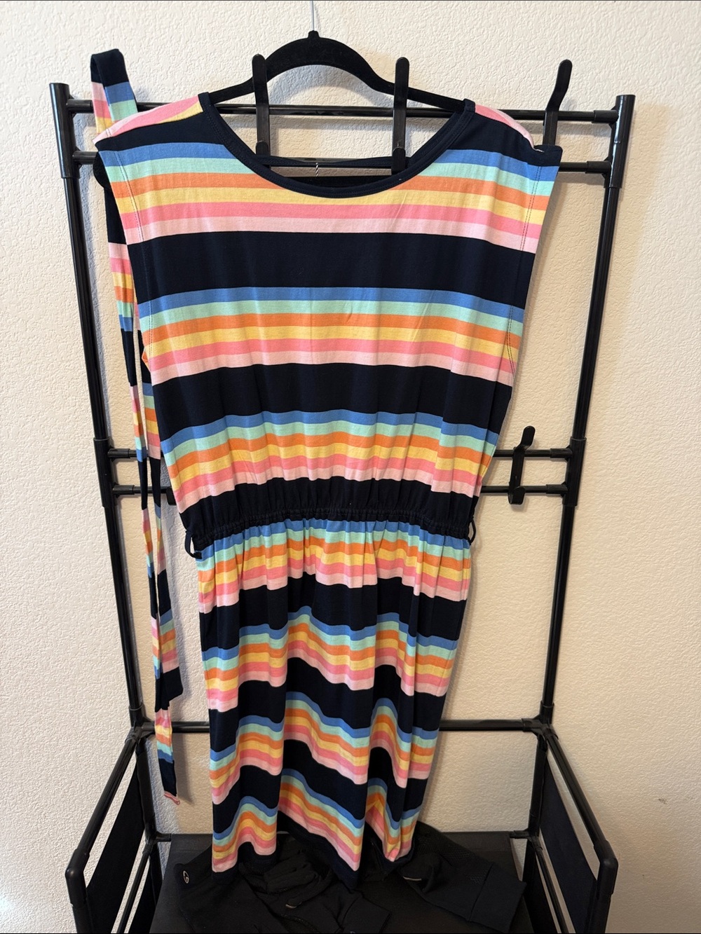 Rainbow Stripe Sleeveless Dress - Multicolor